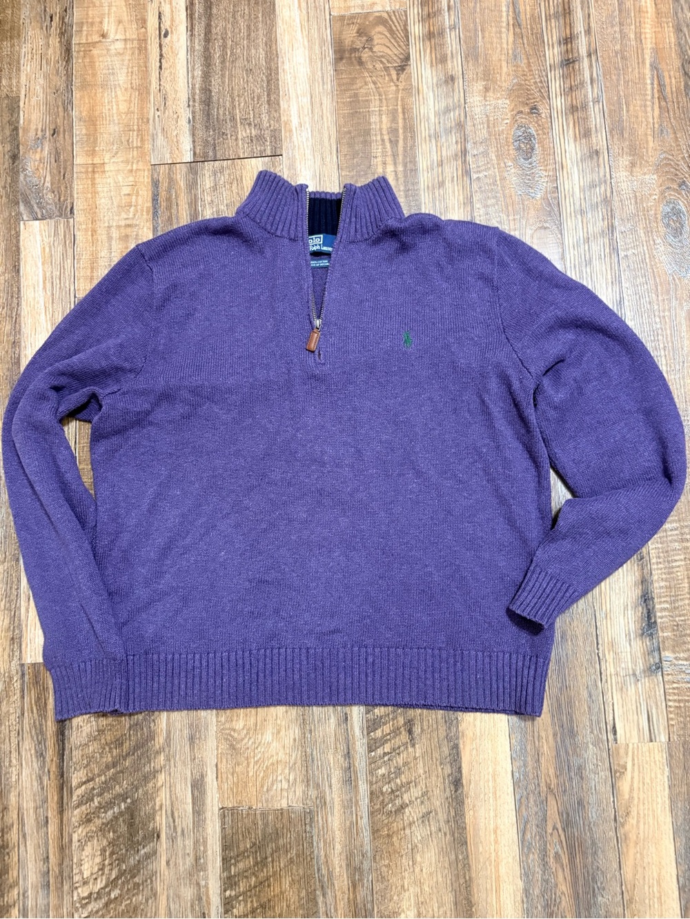 Polo by Ralph Lauren Purple Quarter-Zip Sweater